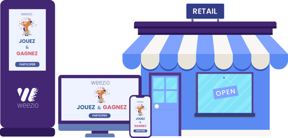 Retail phygital - Plateforme Weezio - Solution Activation Retail Shopper